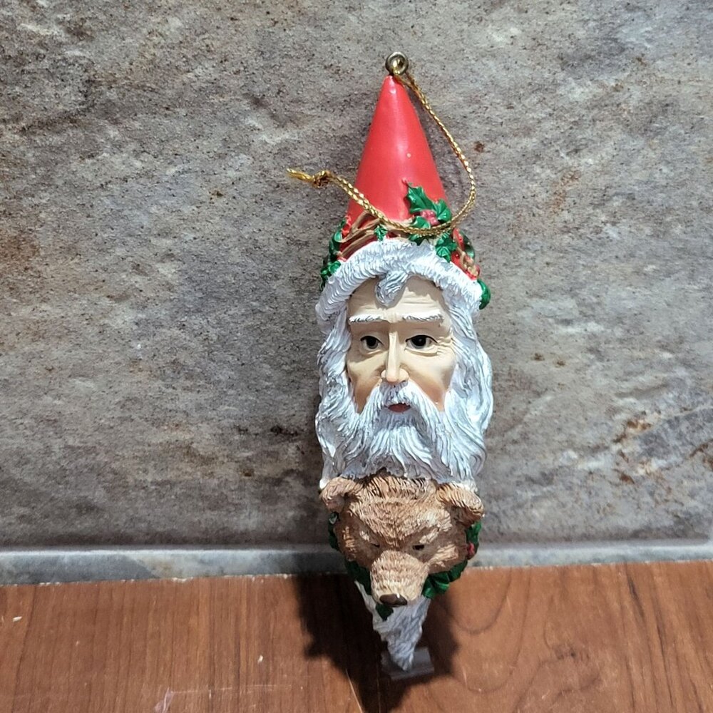Vintage Santa Claus Bear Christmas Ornament